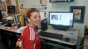 Student at computer